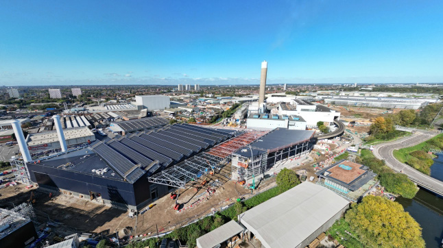 Aerial view of the North London Heat and Power Project at Edmonton EcoPark